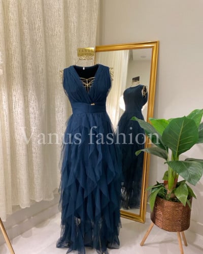 Petrol Long Dress 3083