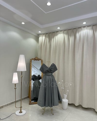 فستان سهرة ميدي  ( 4 الوان ) 3944