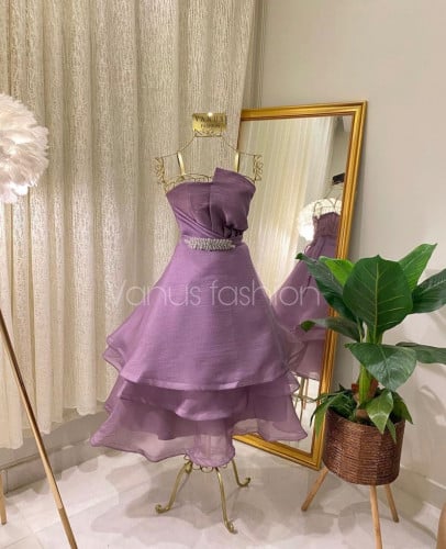 فستان ناعم ميدي ( 2 لونين ) 3425