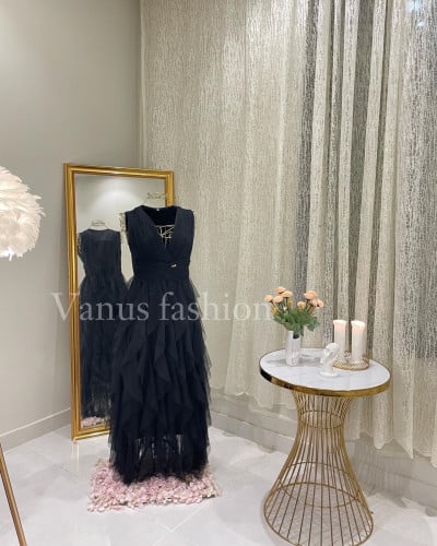 فستان طويل اسود 3083