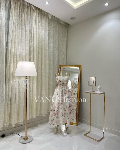 فستان ناعم ميدي مشجر 3729