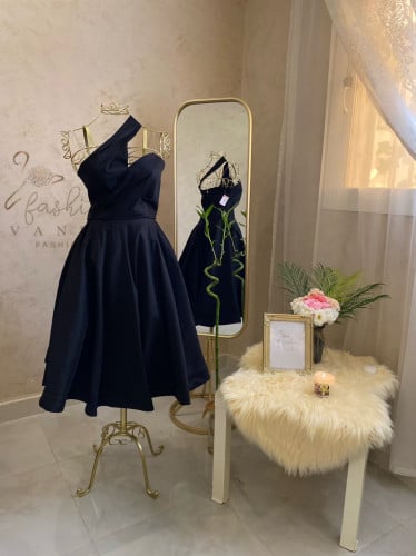 Black midi evening dress 3055