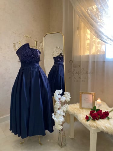 Chanel Navy Evening Dress 3091