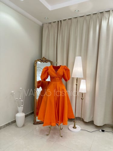 فستان سهرة ميدي ( 3 ألوان ) 3862