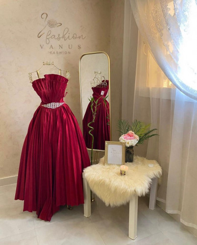 فستان سهرة شانطون احمر 3059