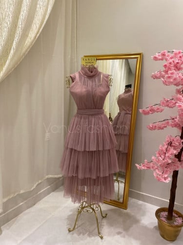 فستان سهرة ميدي 3485