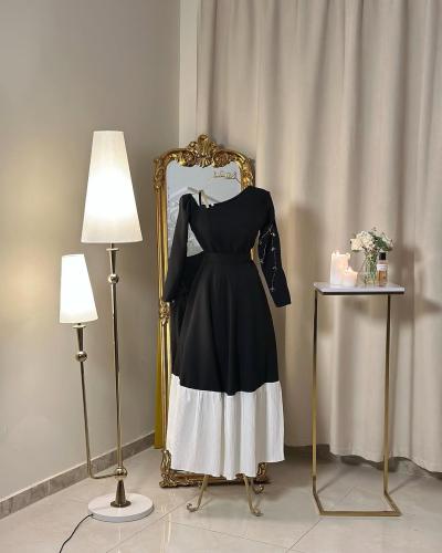 5643 -فستان ميدي بلمسة فريدة (لونين)