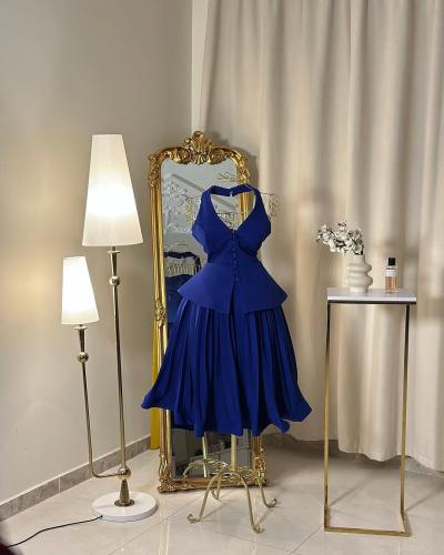 5738 -فستان ميدي بتصميم عصري