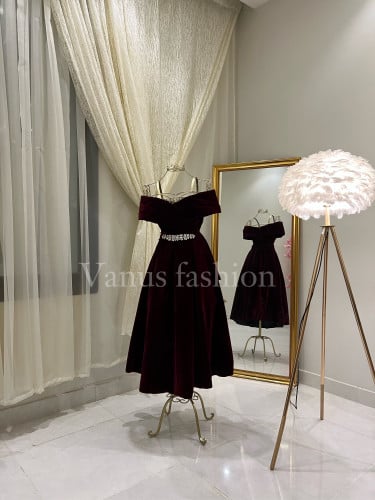 فستان سهرة ميدي ( 2 لونين ) 3667