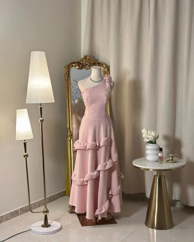 5907 -فستان وردي