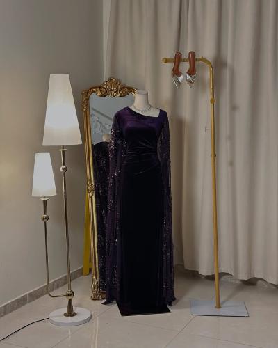 فستان سهرة طويل  5335 ( لونين )