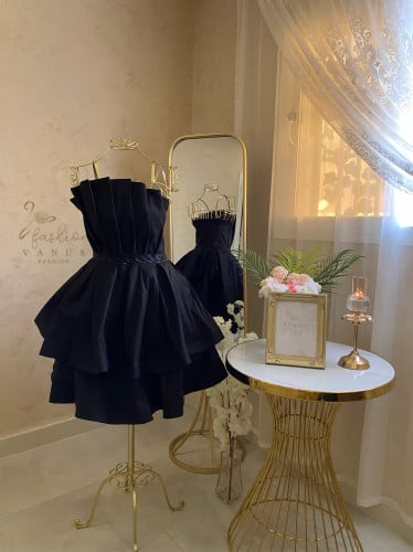 فستان سهرة ميدي اسود 3223
