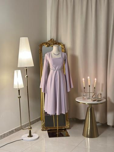 6098 -فستان ميدي ( 2 لونين)