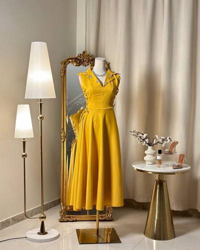 5808 -فستان ميدي (لونين)