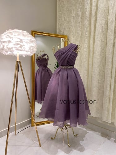 فستان ناعم ميدي ( 2 لونين ) 3418