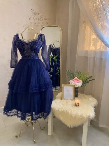 Navy Midi Dress 3063