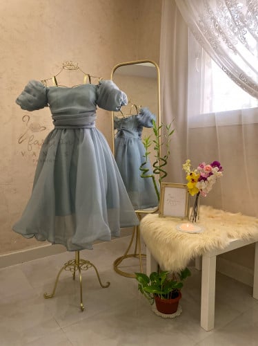 فستان ميدي سهرة ناعم 2059