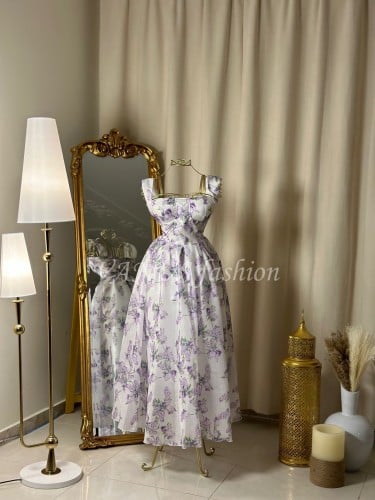 فستان ميدي مشجر 4296