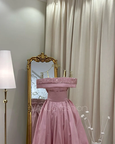 فستان سهرة ميدي ( 3 الوان ) 3931