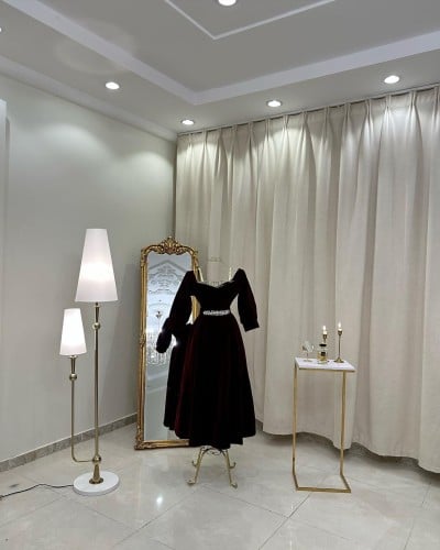 فستان مخملي ميدي ( 2 لونين )4043