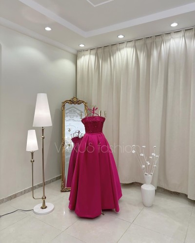 فستان سهرة طويل ( 2 لونين ) 4097