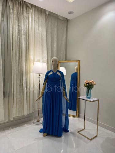 فستان سهرة طويل ( 2 لونين ) 3841