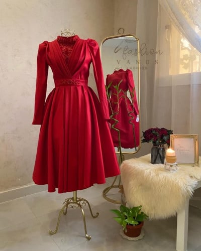 فستان سهرة احمر 3031