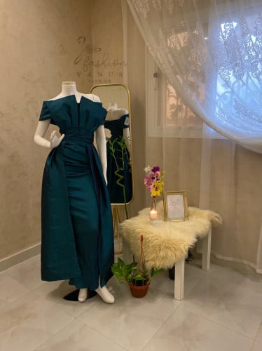 فستان سهرة شانطون بترولي3022