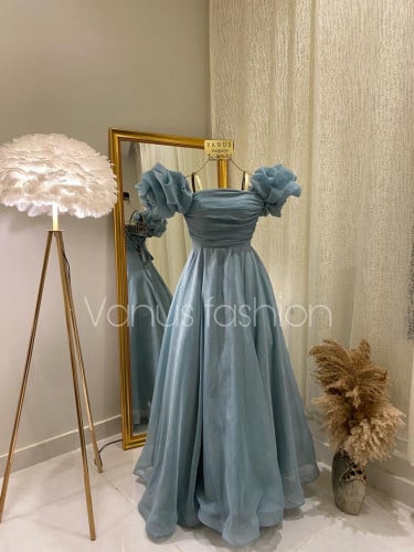 فستان سهرة طويل ( 2 لونين ) 3512