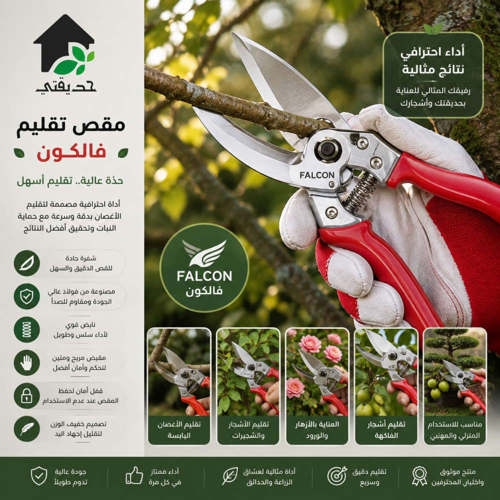 مقص تقليم فالكون احمر