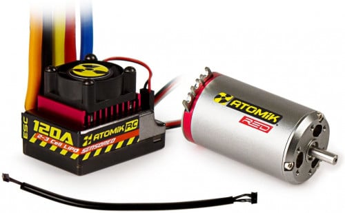 Atomik RC Sensored 120A ESC/ 550 4.5T Brushless Motor Combo (Red)