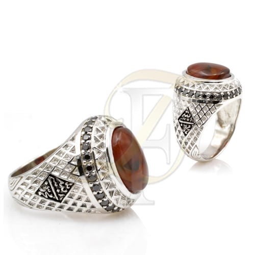 خاتم (عقيق يماني) فضة عيار 925