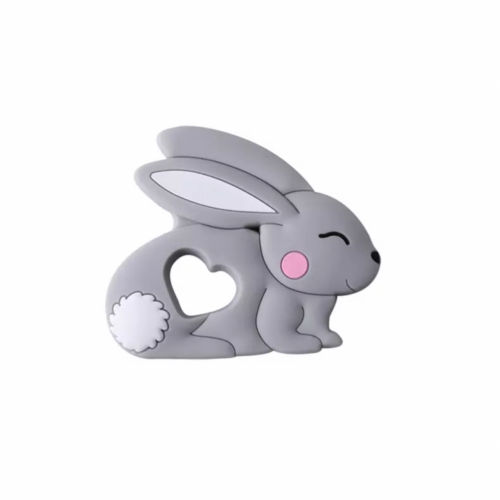 Gray rabbit teether