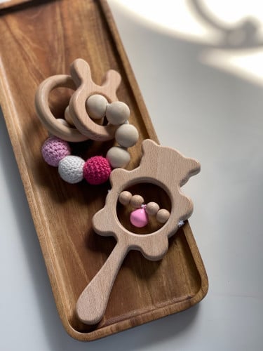 طقم خرخيشة لون وردي