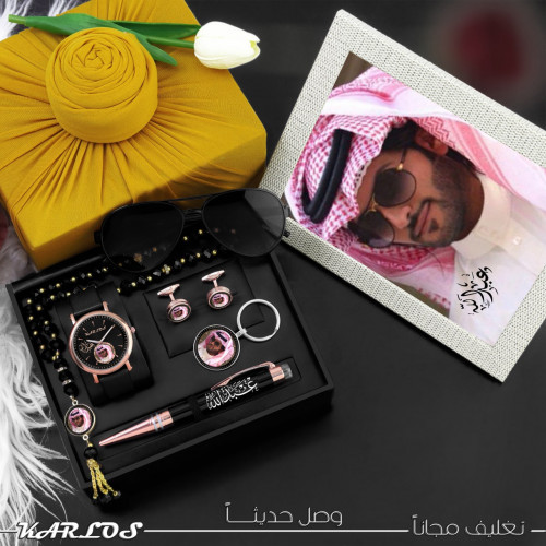 اطقم هدايا ساعات رجالية فخمة بتصميم عصري مع امكاني...