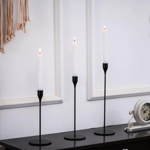 شمعدان شموع اسود حامل شمع طويل 3 قطع Black Candle...