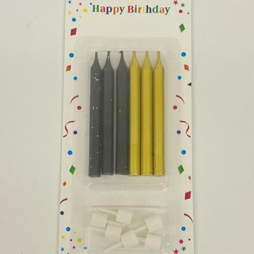 شموع كيك ذهبي و اسود Gold and black cake candles