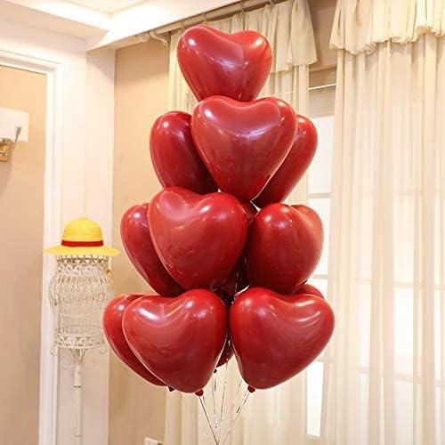 بالون قلب احمر عدد 10 حبات بالكرت Red heart balloo...