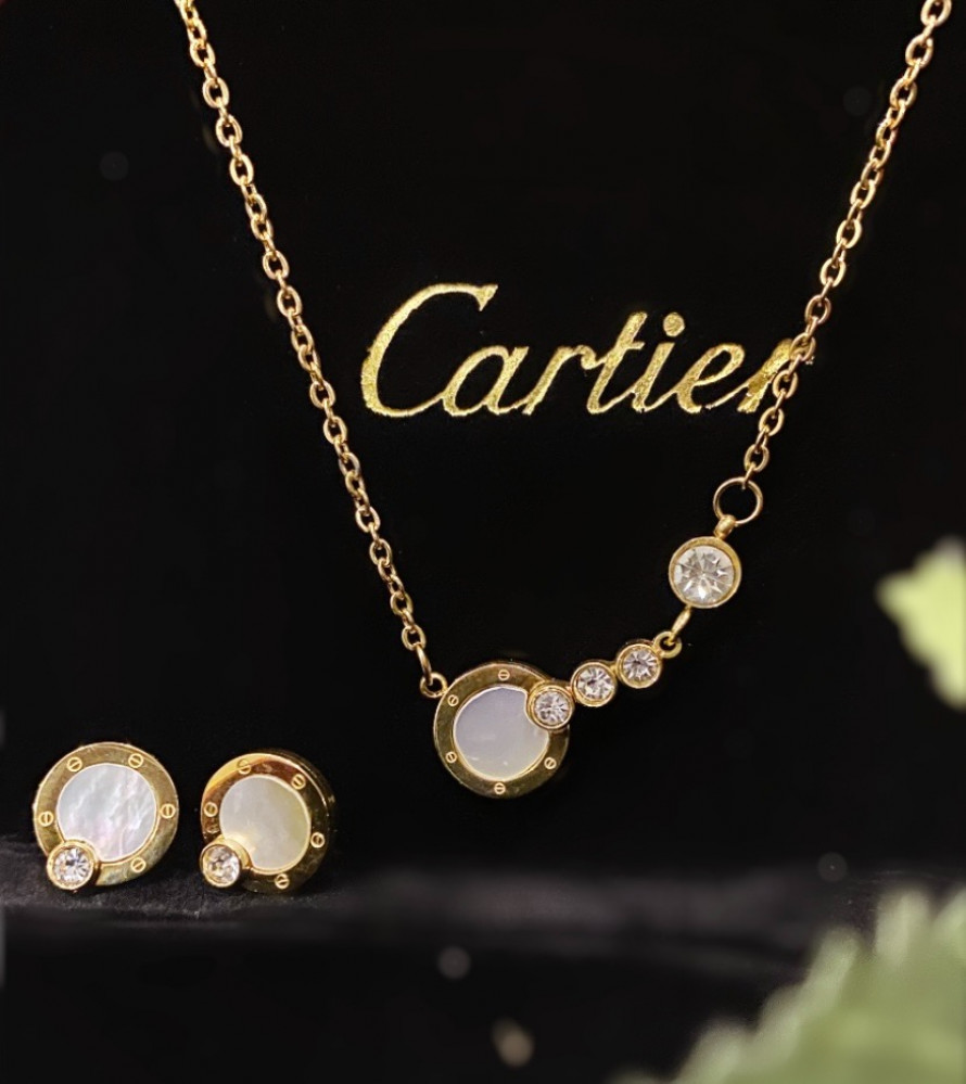 cartier earrings and necklace set