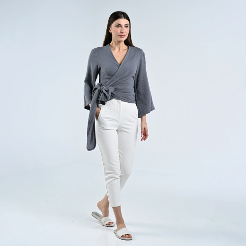 بلوزة بحزام طويل (one size)
