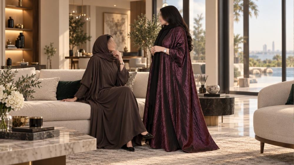 عباية كريب فاخرة للاستخدام اليومي من عامرية