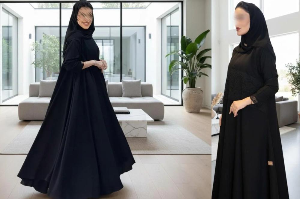 عبايات سوداء بتفاصيل فاخرة من متجر عامرية