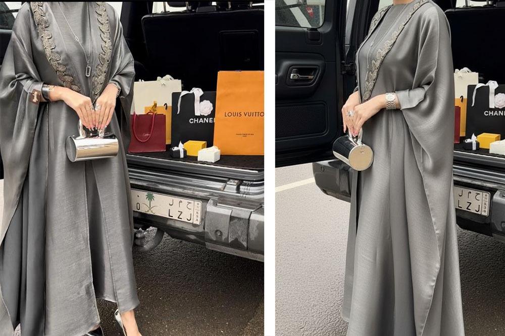 عباية كلوش كريب لامية لامع من عامرية