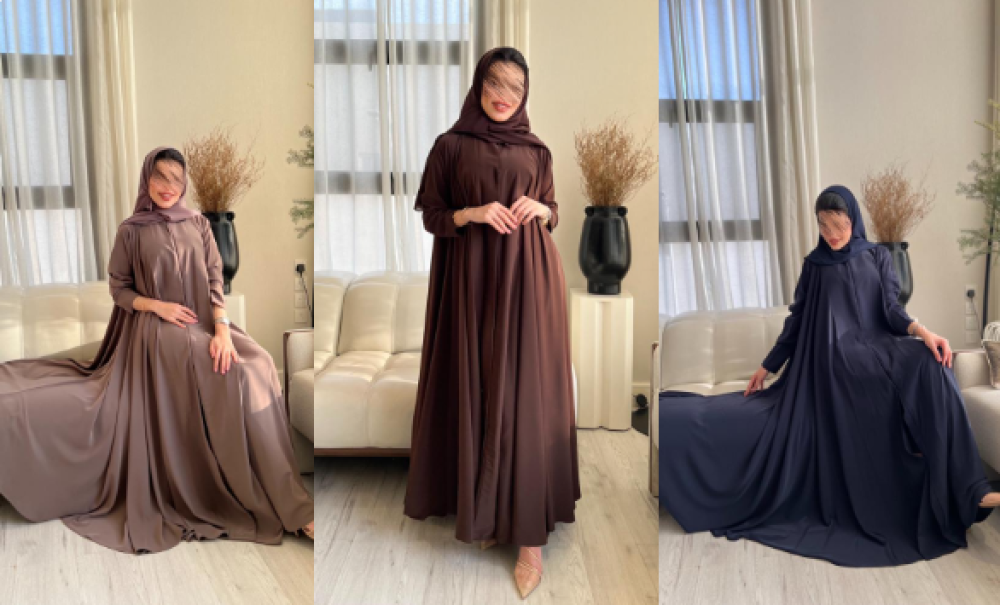 عباية تربل كلوش للمناسبات الصيفية من متجر عامرية