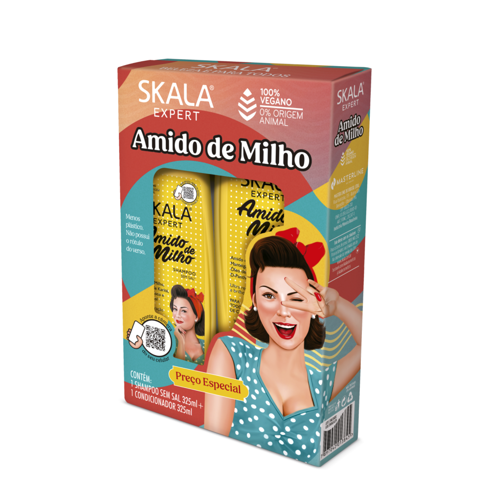 مجموعة  شامبو +بلسم نشاء الذرة للعناية بالشعر سكالا -325 مل لكل عبوة