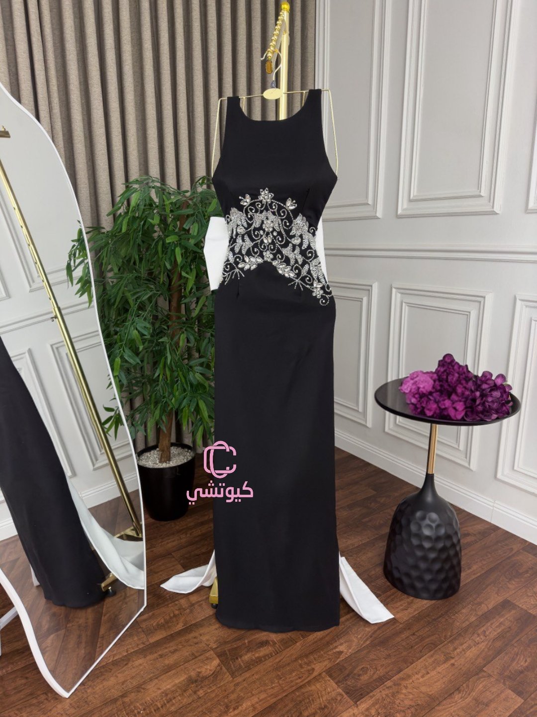 فستان سهرة باربي أسود بفيونكا وتطريز يدوي – كيوتشي CUTECCI لمسة ملكية بأناقتك