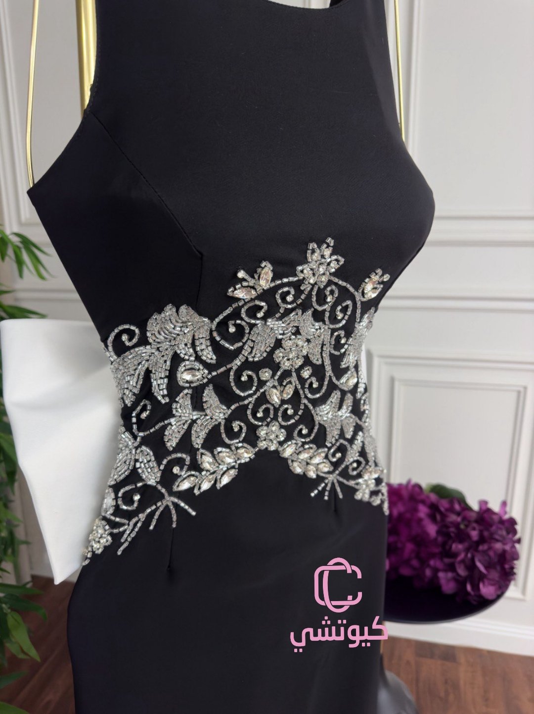 فستان سهرة باربي أسود بفيونكا وتطريز يدوي – كيوتشي CUTECCI لمسة ملكية بأناقتك