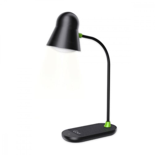 مصباح LED فيوجن مع مكبر صوت وشاحن لاسلكي أسود