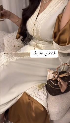 قفطان ناعم سكري وبني