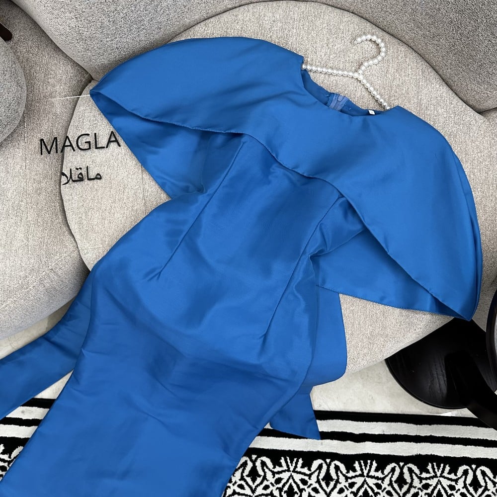 فستان سهره ناعم خامه ميكادو روسي
